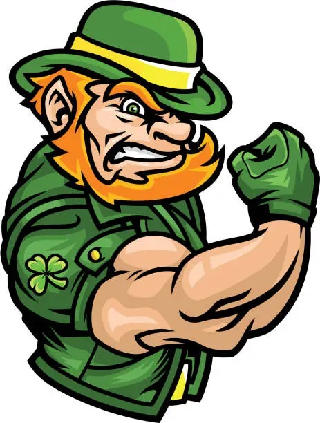 Vector illustration of St Patty Irish Leprechaun Flex