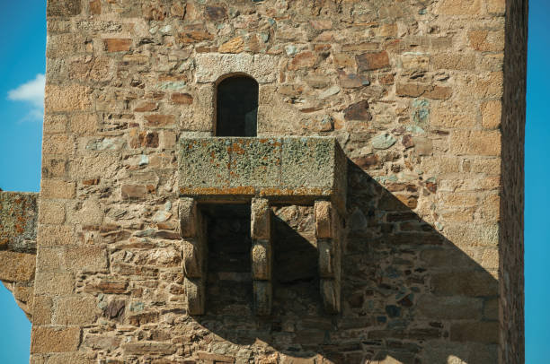 istock Stone balcony on gothic tower at Caceres 1130484391