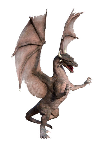 istock 3D illustration fantasy dragon on white 1130494548