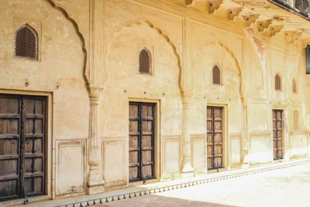 istock Ancient wooden doors at Rajathani Palace. 1130495030