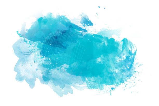 istock Blue watercolor backround isolated on white 1130495037