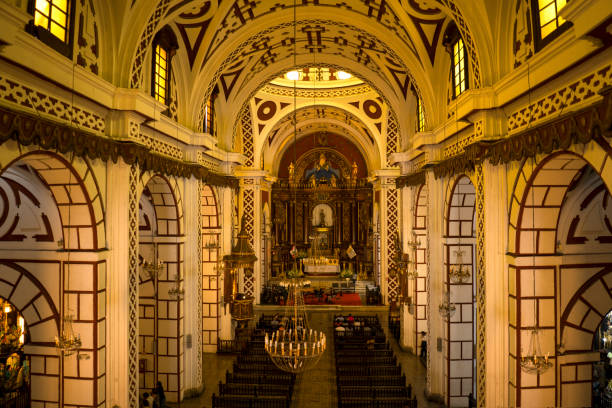 Santo Domingo Cathedral, Lima/Peru- January 19, 2019: the Santo Domingo Cathedral with it is beautiful garden, is attracting tourists from all over the world at Lima, Peru