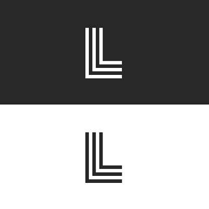 Mark L letter logo monogram simplicity linear style, right angle symbol