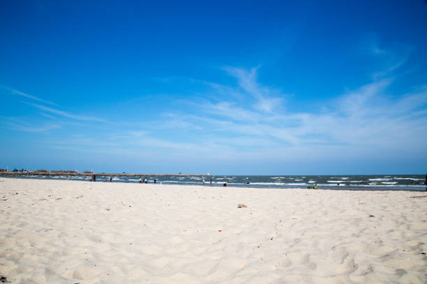 istock White sand and blue sea, beautiful sky 1130496826
