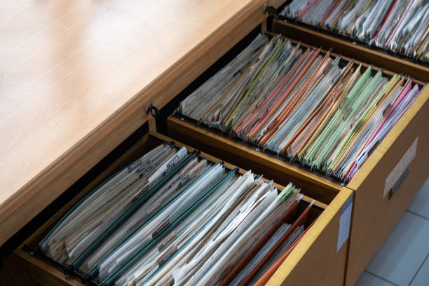 istock Important documents in files placed in the filing cabinet 1130500438