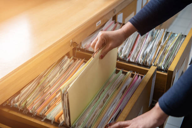 istock Important documents in files placed in the filing cabinet 1130500440