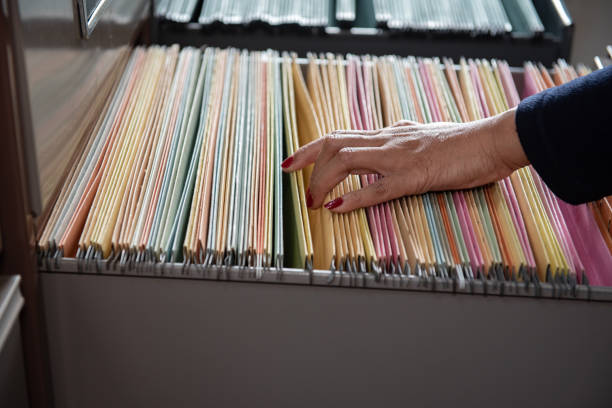 istock Important documents in files placed in the filing cabinet 1130500507