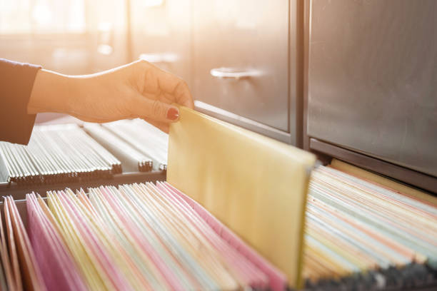 istock Important documents in files placed in the filing cabinet 1130500594