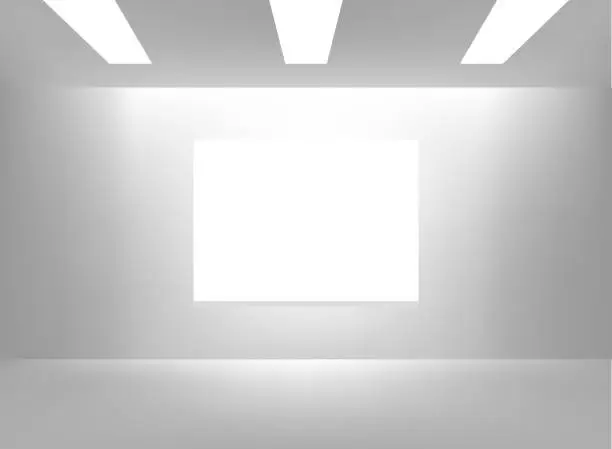 Vector illustration of studio with white space