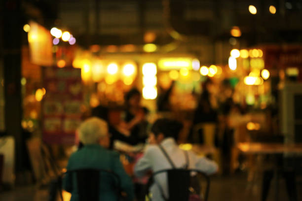 blurred photo Restaurants and cafes Look warm, relaxed, appetite
