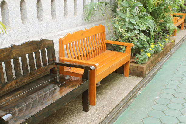 istock Chairs to sit and relax In a public park. 1130502551