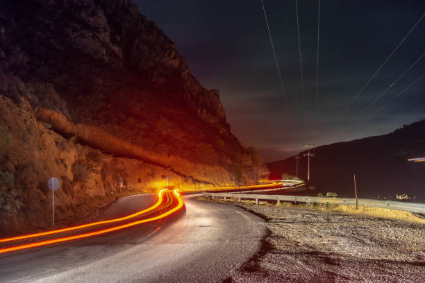 istock car light trails on serpentine road 1130502919