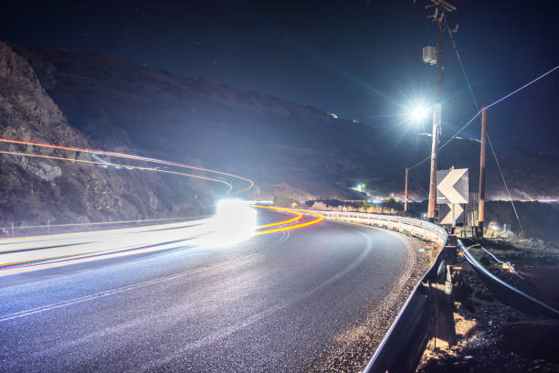 istock car light trails on serpentine road 1130502969
