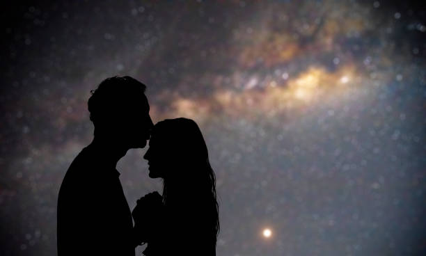 istock Couple under the Milky way stars. My astronomy work. 1130503057