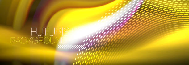 istock Fluid color neon wave lines background, neon liquid color futuristic paint template 1130503526