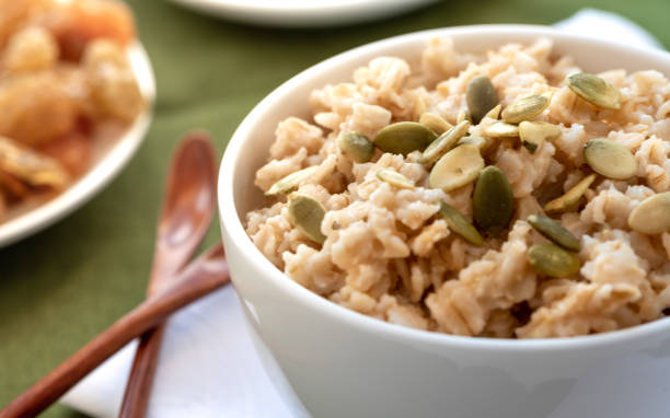istock Oatmeal with pumpkin seeds 1130505350