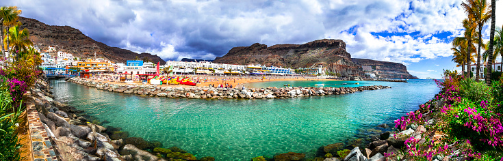 Beautiful coastal village Puerto de Mogan in Gran Canaria south. Popular tourist destination