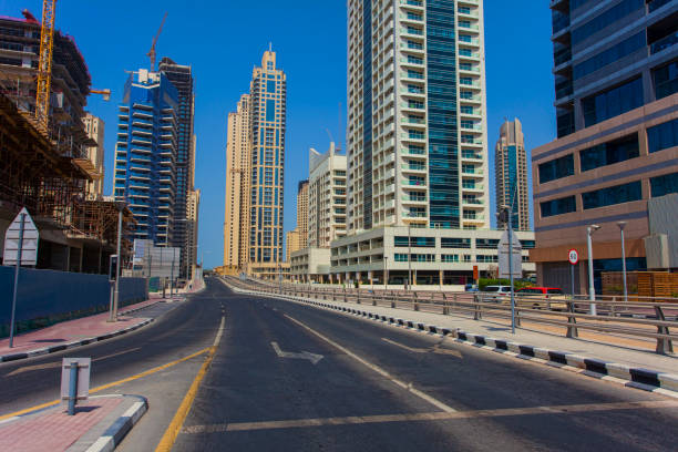 istock empty street or road in Dubai city 1130511785