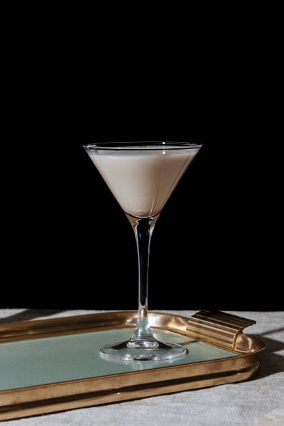 cocktail alexander - luxury milk dinner glass foto e immagini stock