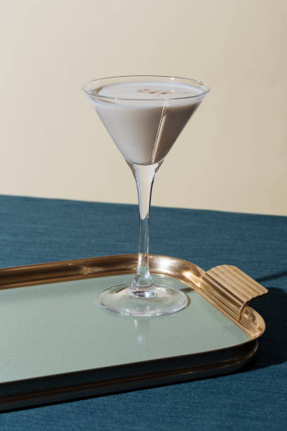 cocktail alexander - luxury milk dinner glass foto e immagini stock