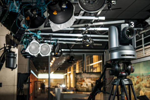 istock video camera on a tripod crane in a television studio 1130513172