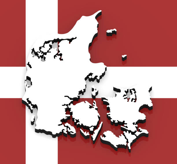 istock 3D map of Denmark on the national flag 1130513268