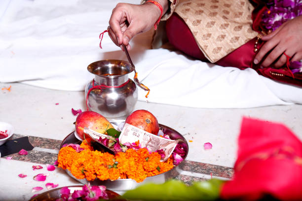 istock Hindu marriage hawan, sat fere 1130514421