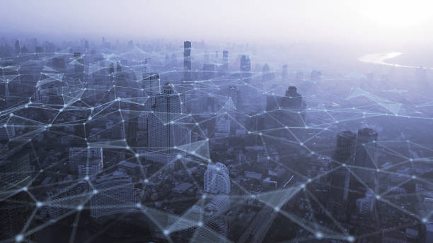 istock Bangkok city with connection polygonal line Futuristic digital technology concept 1130514813