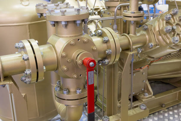 istock Element of pipeline on oil and gas platform. Selective focus. 1130515841
