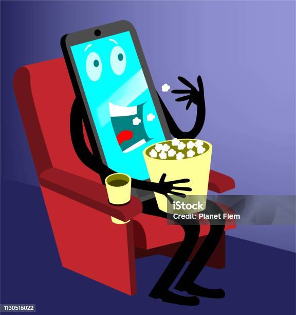 Mobile Phone At The Movies Stock Illustration - Download Image Now - Movie Theater, Film Industry, Noise