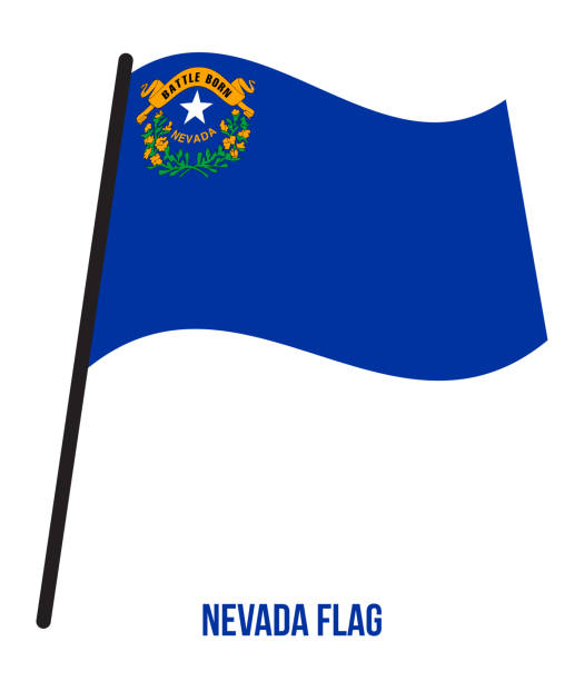 istock Nevada (U.S. State) Flag Waving Vector Illustration on White Background. Flag of the United States of America. 1130516265