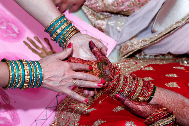 istock Mehndi ceremony on wedding day 1130519688