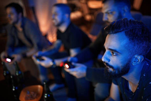 Friends playing video games