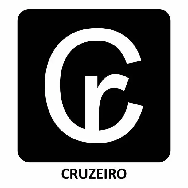Vector illustration of Brazilian Cruzeiro currency symbol
