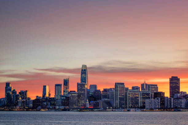 San Francisco From Treasure Island San Francisco shot from Treasure Island just after sunset jude beck stock pictures, royalty-free photos & images