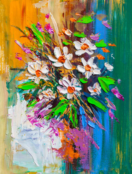 istock Oil painting Daisy flowers 1130522036