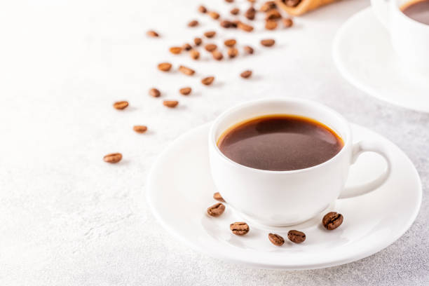 istock Concept of morning coffee, coffee break on a light background 1130524512