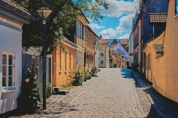 Beautiful old building in Odense, Denmark. stock photo