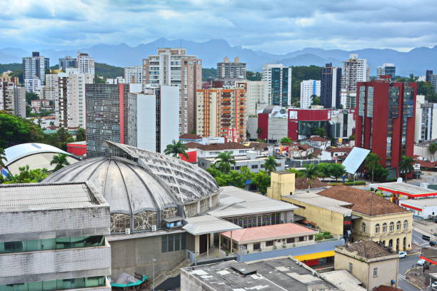 View of downtown Joinville stock photo