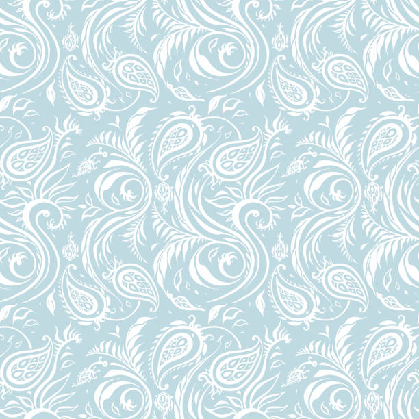 ilustrações de stock, clip art, desenhos animados e ícones de paisley background. vintage seamless pattern - paisley