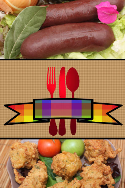 Black pudding and acras  Caribbean cuisine