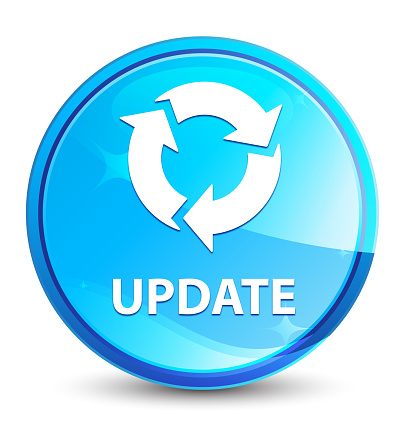 Udates Button Update Splash Natural Blue Round Button Stock Illustration - Download ...