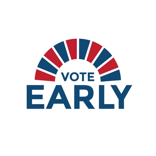 Voting 2020 Icon with Vote, Government, & Patriotic Symbolism and Colors Voting 2020 Icon w Vote, Government, and Patriotic Symbolism and Colors democratic party logo stock illustrations