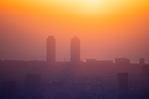 Barcelona sunrise from Collserola mountains