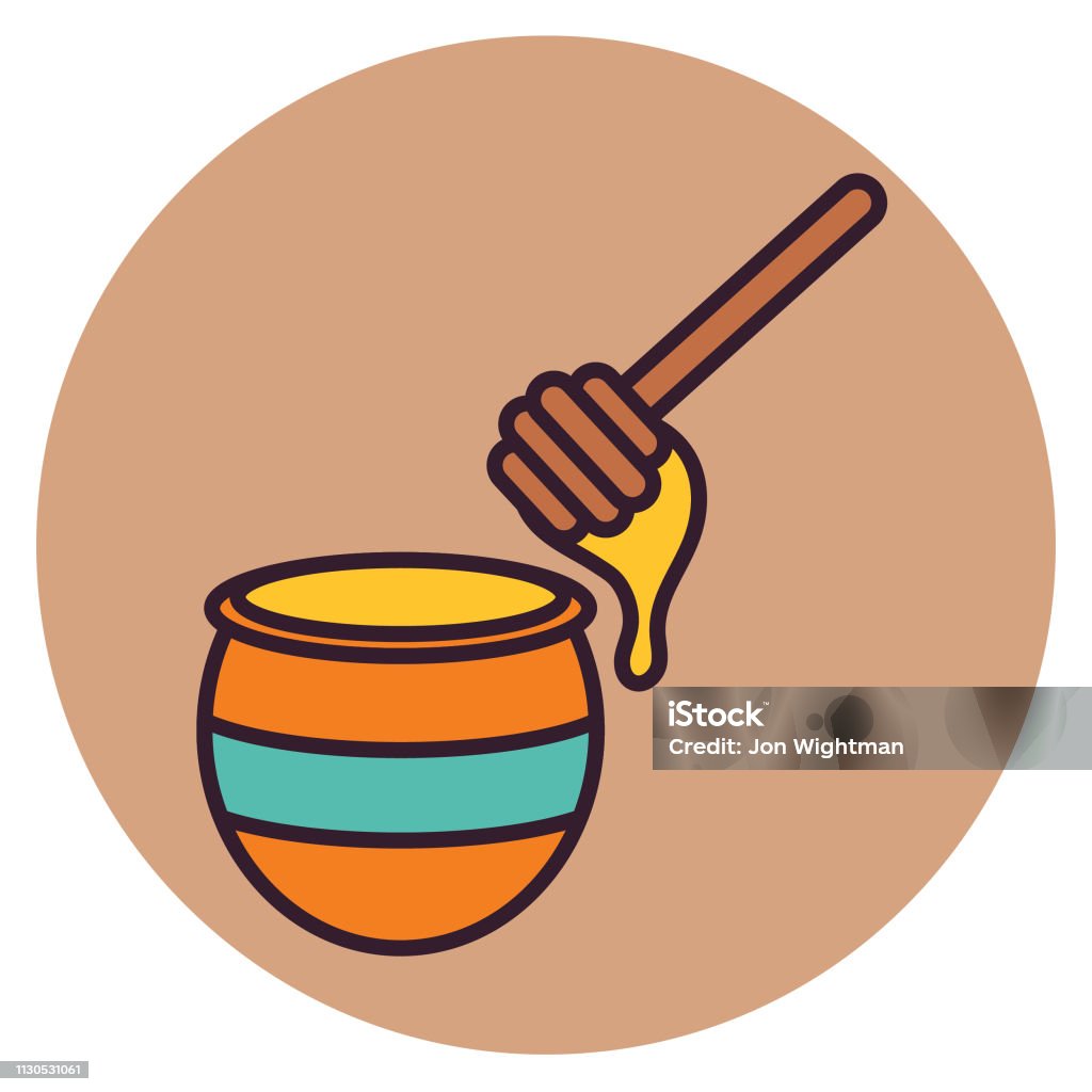 Honey Pot - Thin Line Breakfast Icon A thin line icon from a set of breakfast themed icons. Honey Pot. Honey stock vector