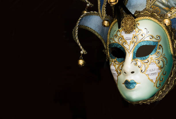 istock Carnival venetian mask on black background 1130534219