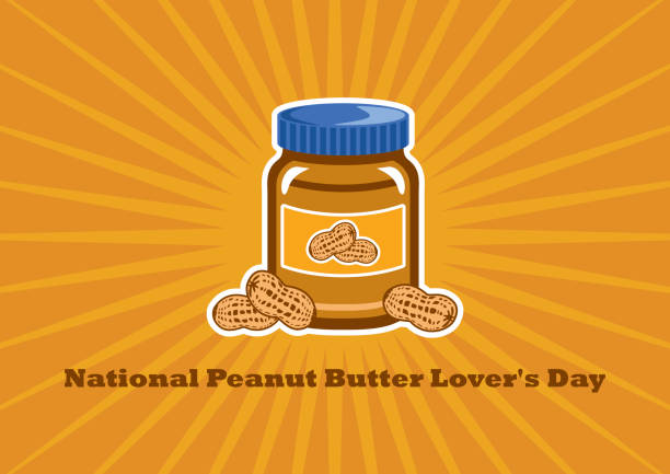 nationalen erdnussbutter liebhaber tag vektor - food jar backgrounds breakfast stock-grafiken, -clipart, -cartoons und -symbole