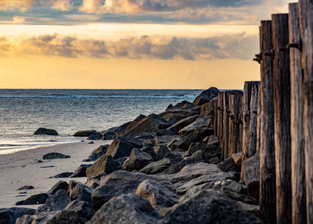 Clouds at Folly Beach just after sunrise