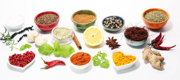 istock Spices and herbs on table. Food and cuisine ingredients. 1130535775