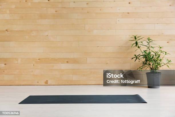 Gym With Yoga Mat Interior Stock Photo - Download Image Now - Backgrounds, Gym, Health Club